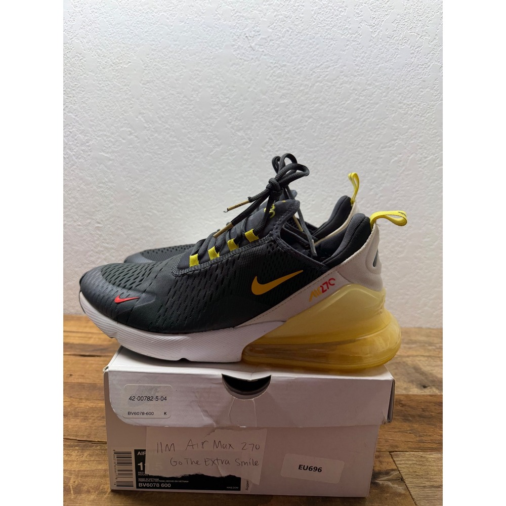 Nike Air Max 270 Go The Extra Smile Anthracite Yellow Black DO5849-001 Mens 11